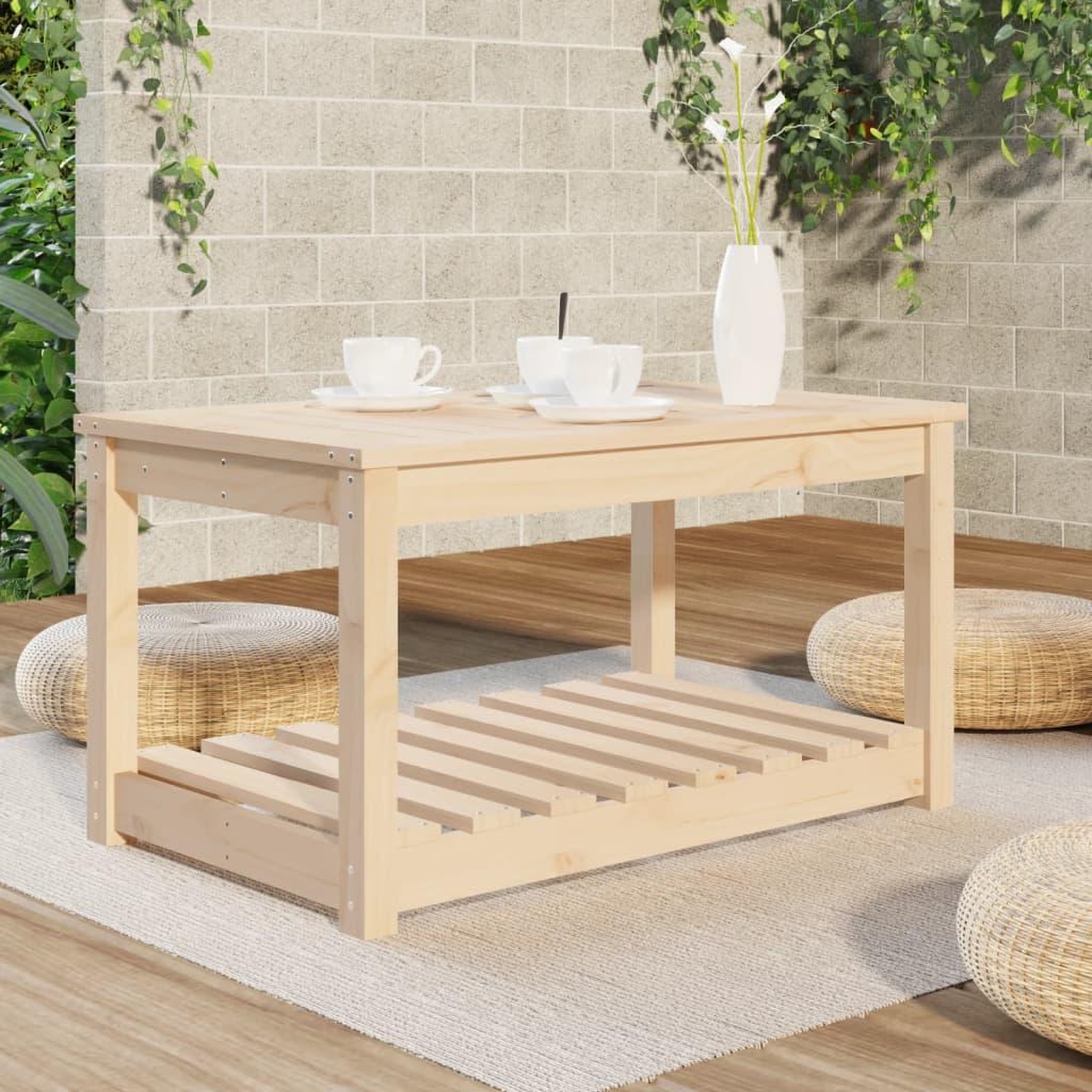 Voir la diapositive 3 : VIDAXL Table de jardin 82,5x50,5x45 cm bois massif de pin