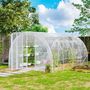 Voir la diapositive 2 : OUTSUNNY Serre tunnel 12 m² - 4 x 3 x 2 m - 2 portes - acier galvanisé PE haute densité transparent