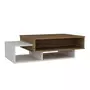 TOILINUX Table basse design scandinave Taby - L. 105 x H. 32 cm - Marron noix