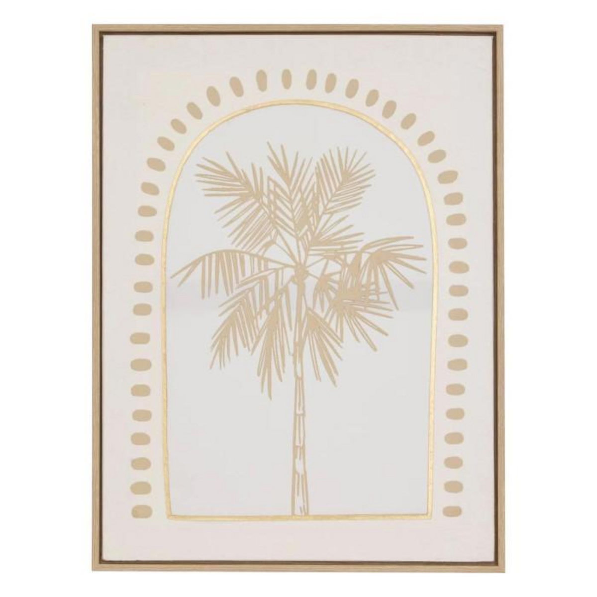 ATMOSPHERA Toile Déco 3D Palmier  Meryl  45x60cm Blanc