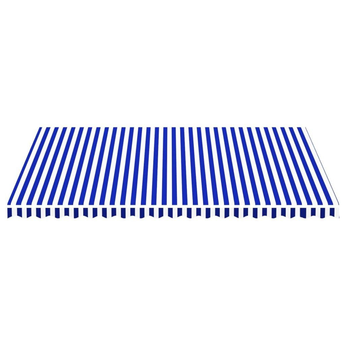 VIDAXL Tissu de remplacement pour auvent Bleu et blanc 5x3,5 m
