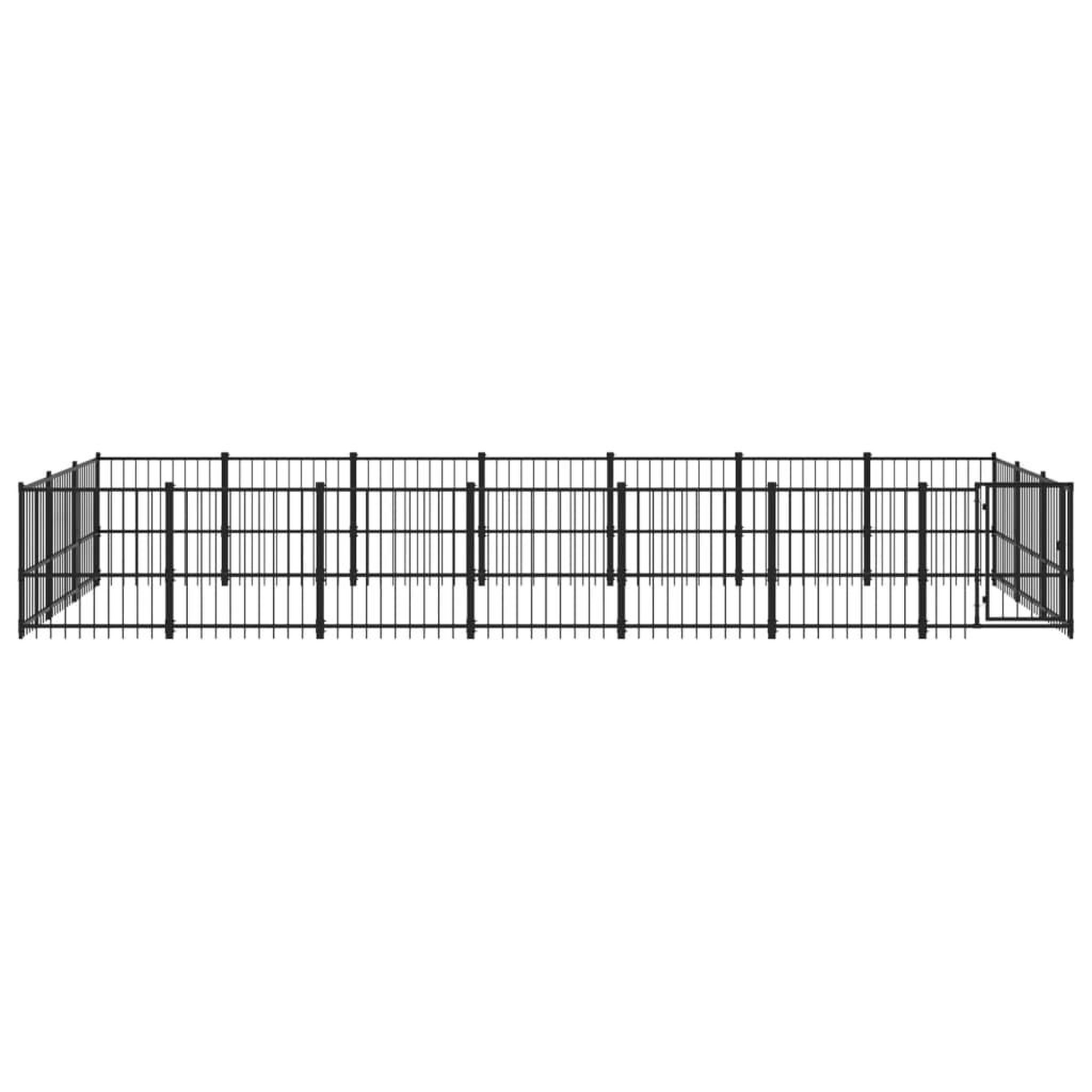 Voir la diapositive 3 : VIDAXL Chenil d'exterieur pour chiens Acier 19,76 m²