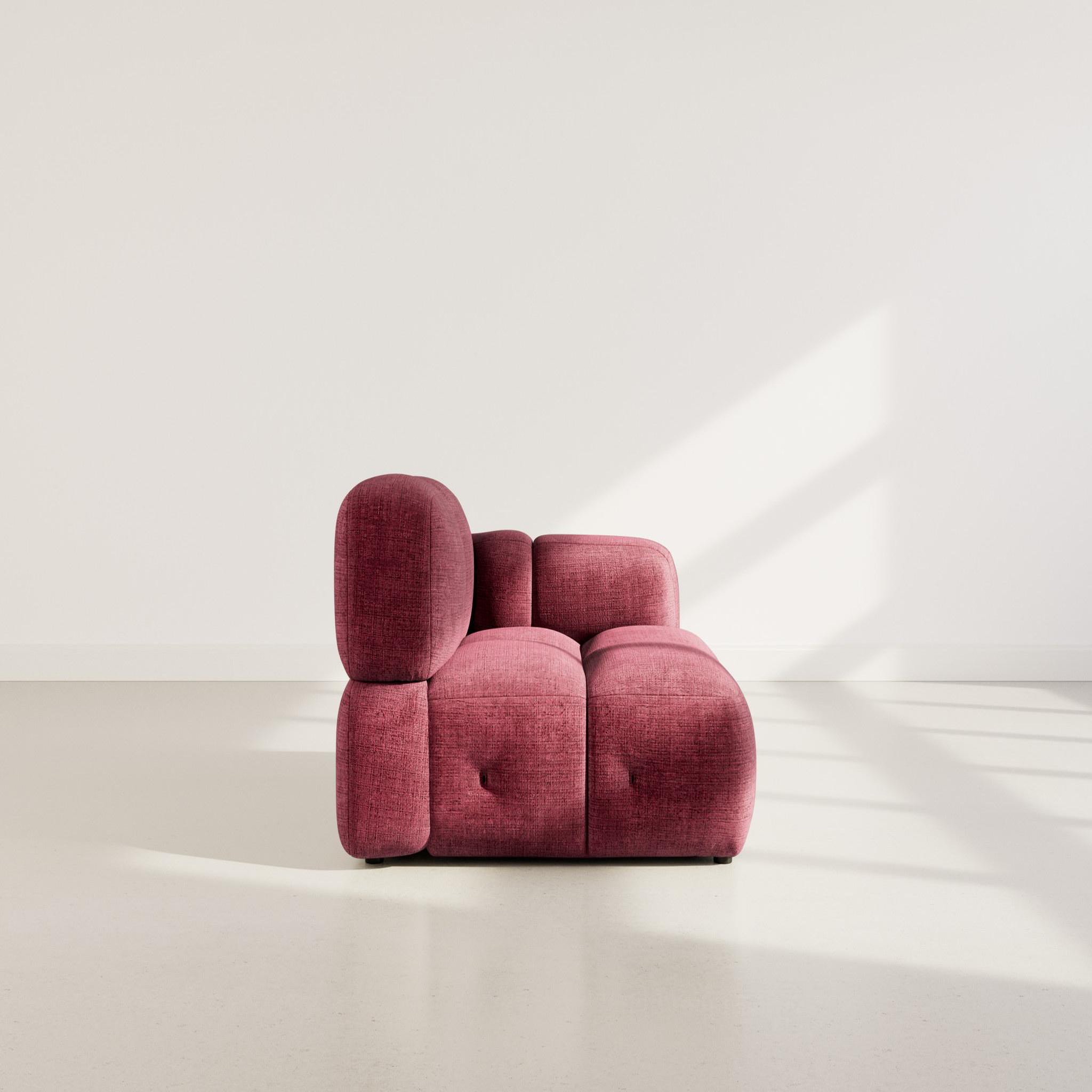 Voir la diapositive 6 : BEST MOBILIER Grace - module d'assise droit en velours texturé