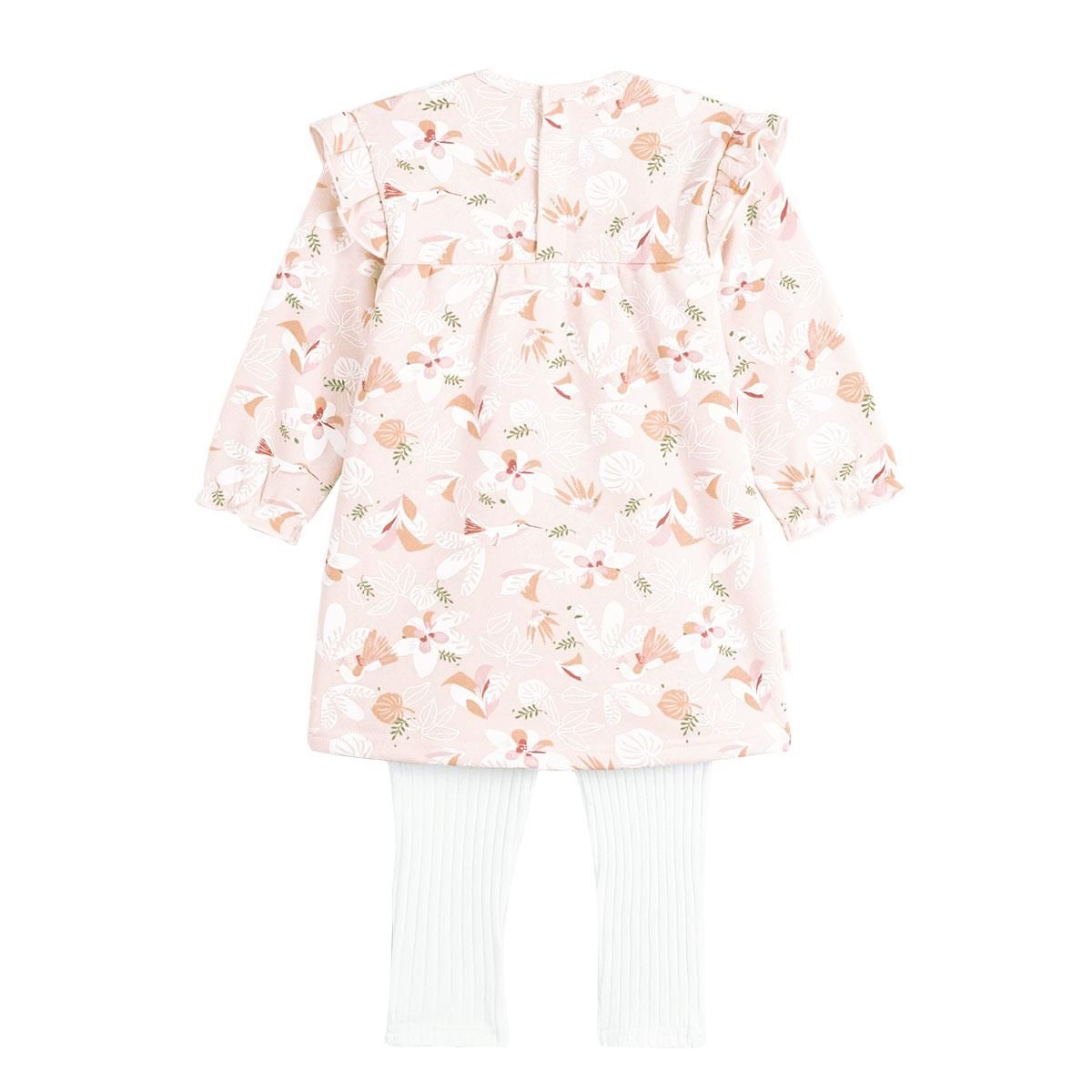 Petit Béguin Ensemble bébé robe en molleton et legging Kalaoupe