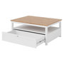 Voir la diapositive 2 : BEST MOBILIER Francesco - table basse - effet bois et blanc - 1 tiroir et 1 niche - 104 cm