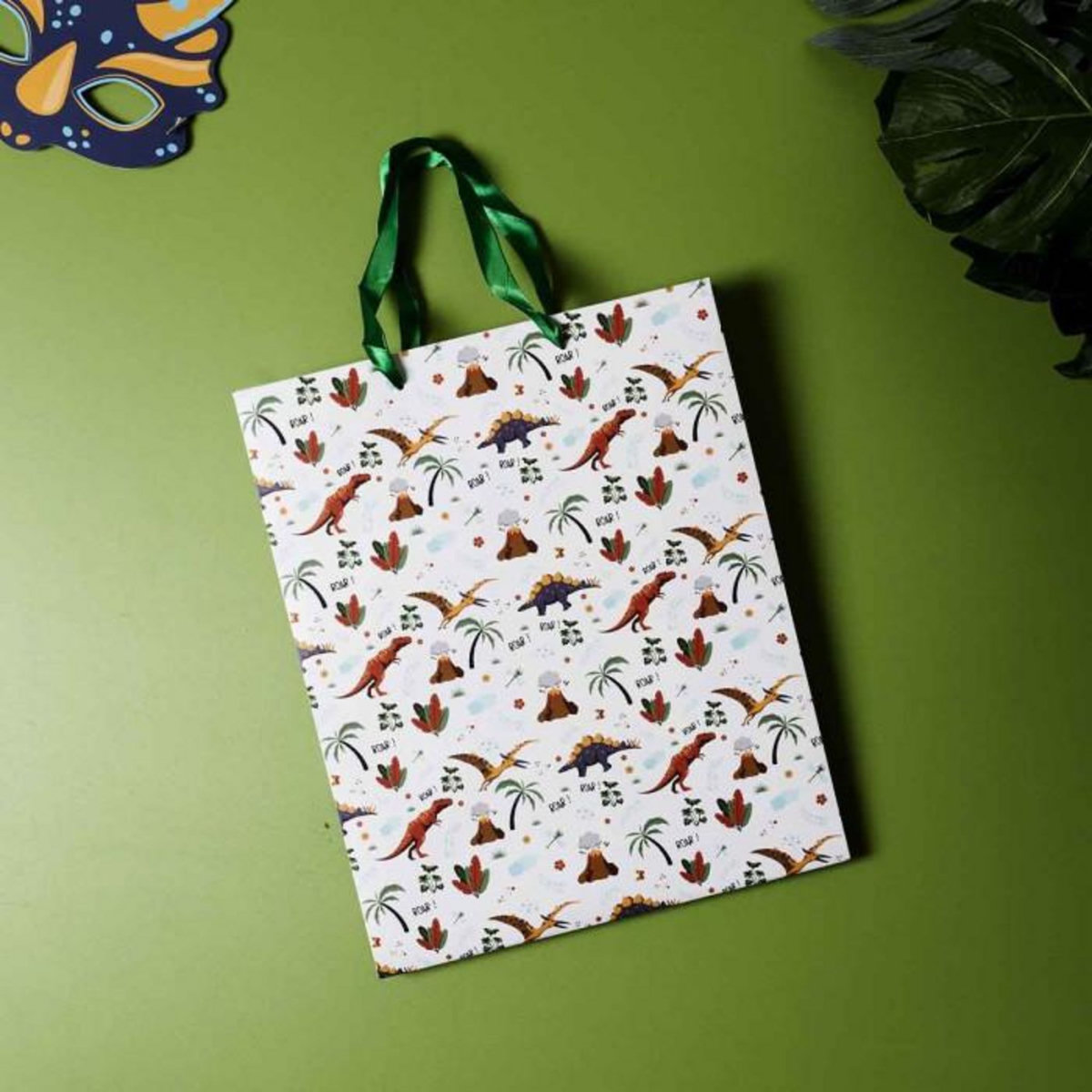 Paris Prix Sac Cadeau Anniversaire  Dinosaure  33cm Vert