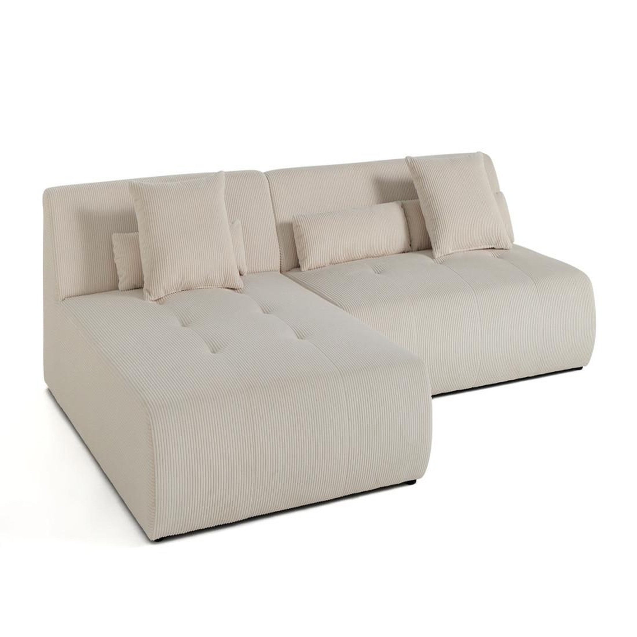 Voir la diapositive 5 : LISA DESIGN Onyx - canapé modulable d'angle réversible 4 places - en velours côtelé