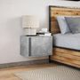 Voir la diapositive 4 : VIDAXL Table de chevet murale avec lumieres LED gris beton