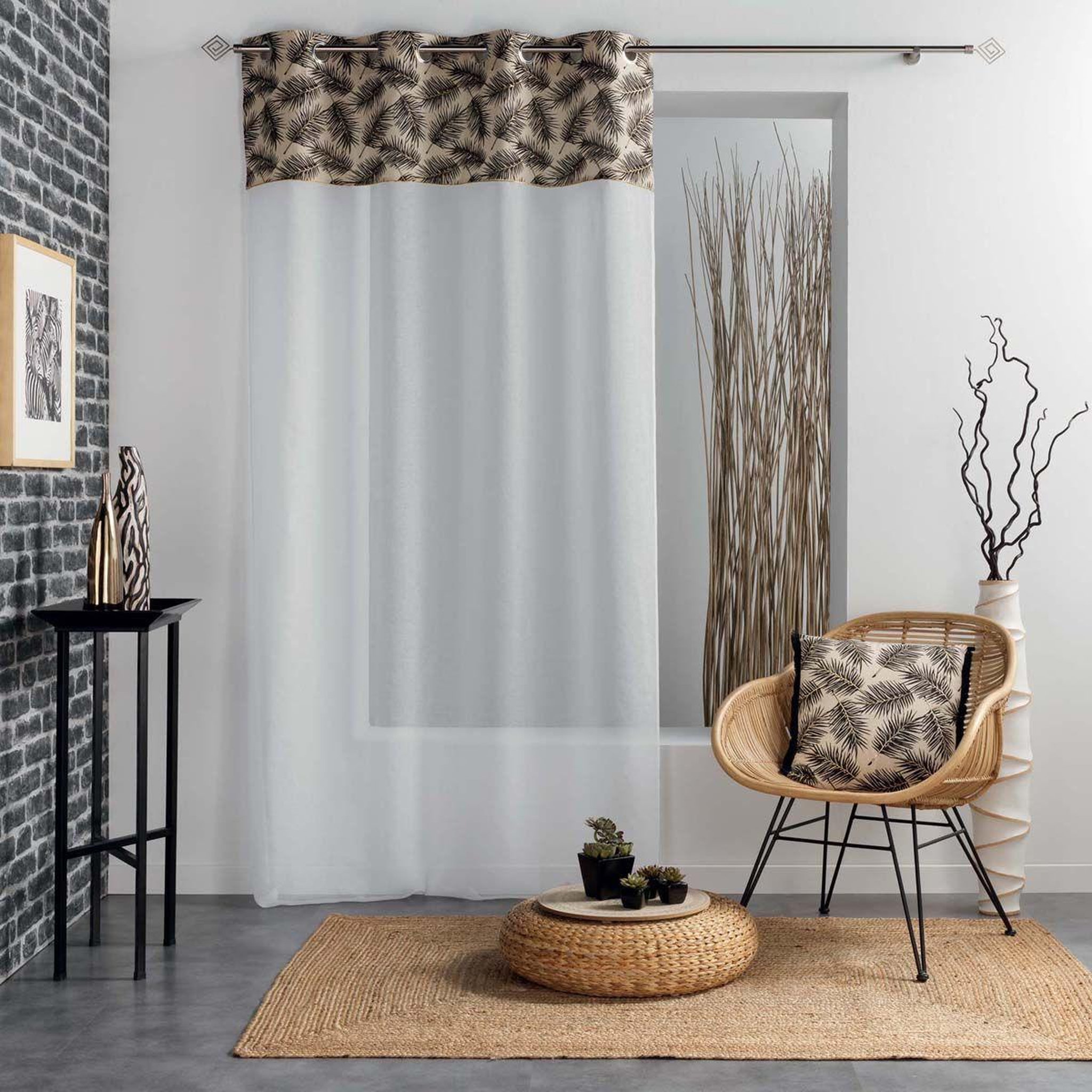 Voir la diapositive 2 : Douceur d'Intérieur Coussin déco à franges  azeris  45x45cm ivoire