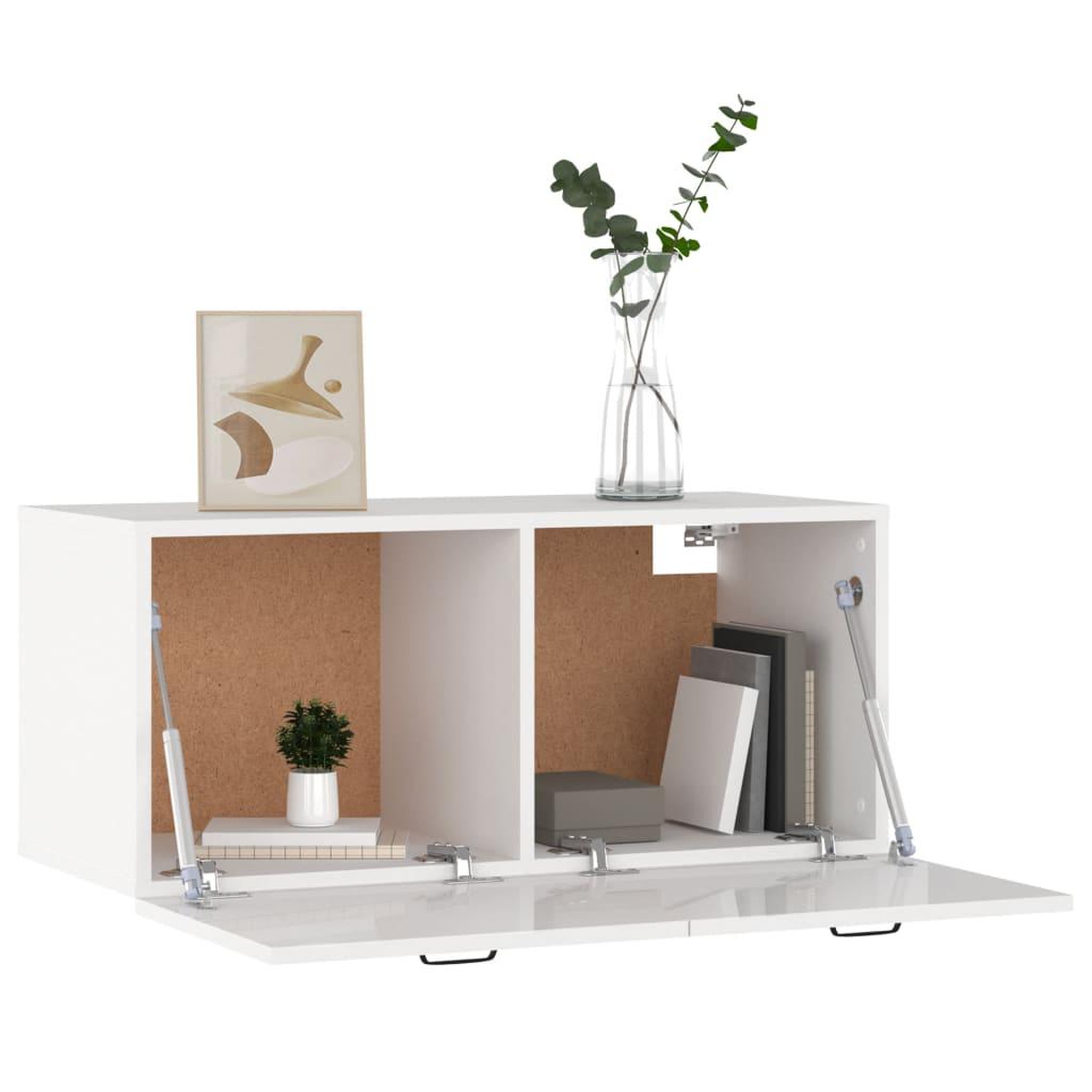 Voir la diapositive 4 : VIDAXL Armoire murale blanc brillant 80x36,5x35 cm bois d'ingenierie