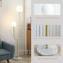 Voir la diapositive 5 : HOMCOM Lampadaire design néo-rétro 2 boules verre blanc opaque max. 25 W piètement marbre blanc acier doré