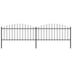 VIDAXL Cloture de jardin a dessus en lance Acier (0,5-0,75)x3,4 m Noir