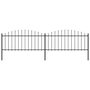 Voir la diapositive 1 : VIDAXL Cloture de jardin a dessus en lance Acier (0,5-0,75)x3,4 m Noir