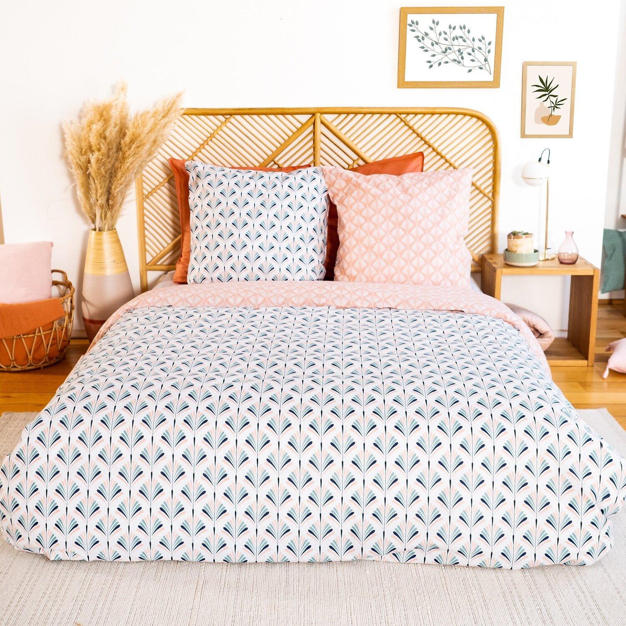 Voir la diapositive 2 : Home collection Parure housse de couette 3pcs 200x200 100% coton adouci 57 fils mig - volea