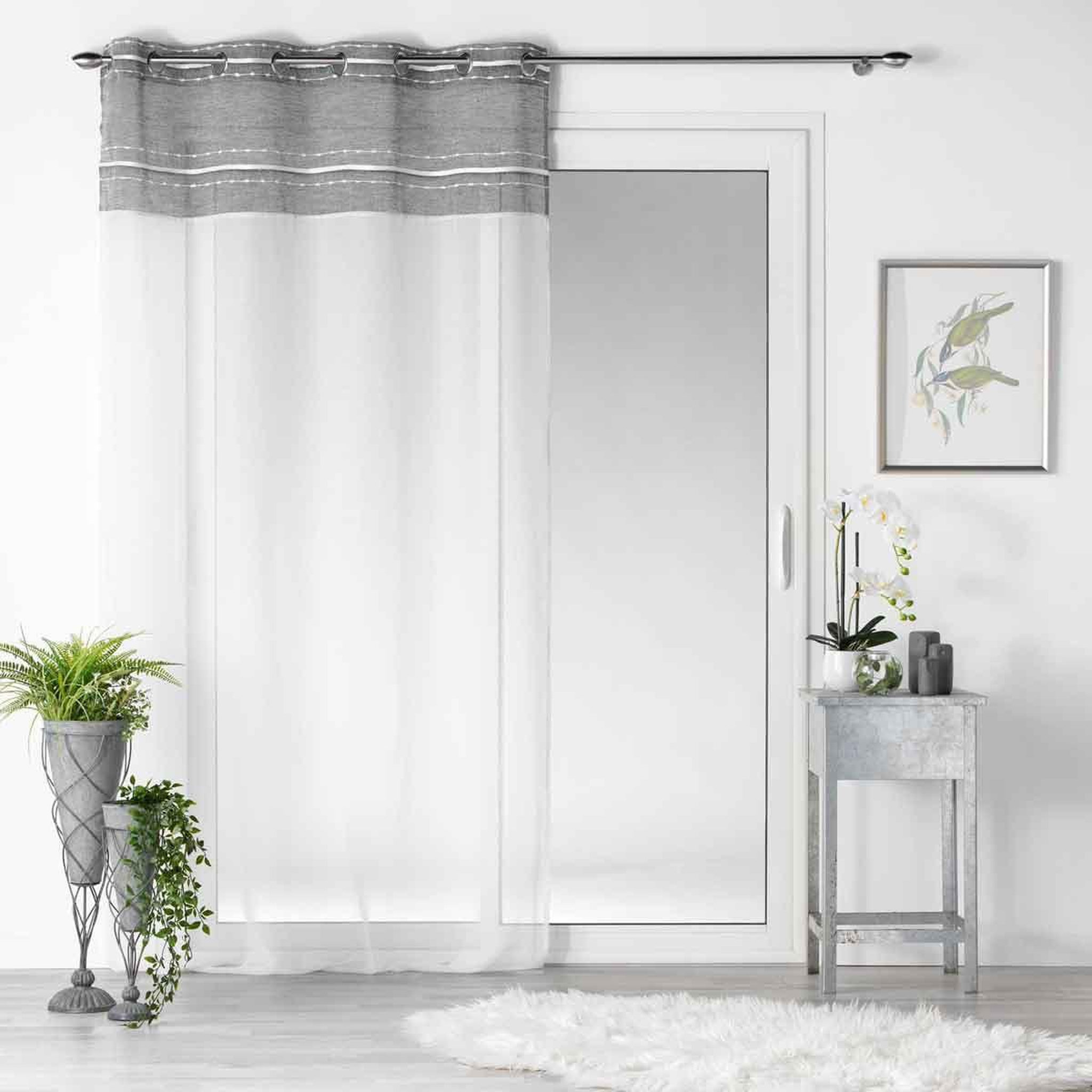 Voir la diapositive 4 : Douceur d'Intérieur Rideau voilage à œillets  aloria  140x280cm blanc
