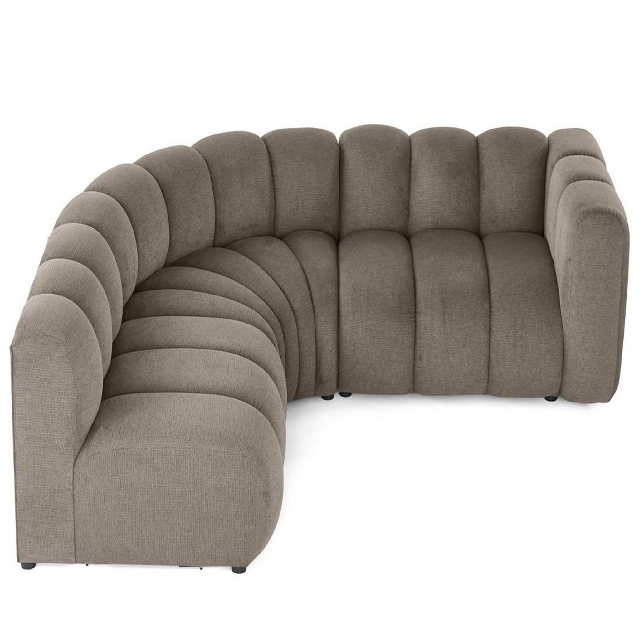 Voir la diapositive 4 : LISA DESIGN Debbie - canapé modulable d'angle gauche 4 places avec accoudoir en tissu texturé