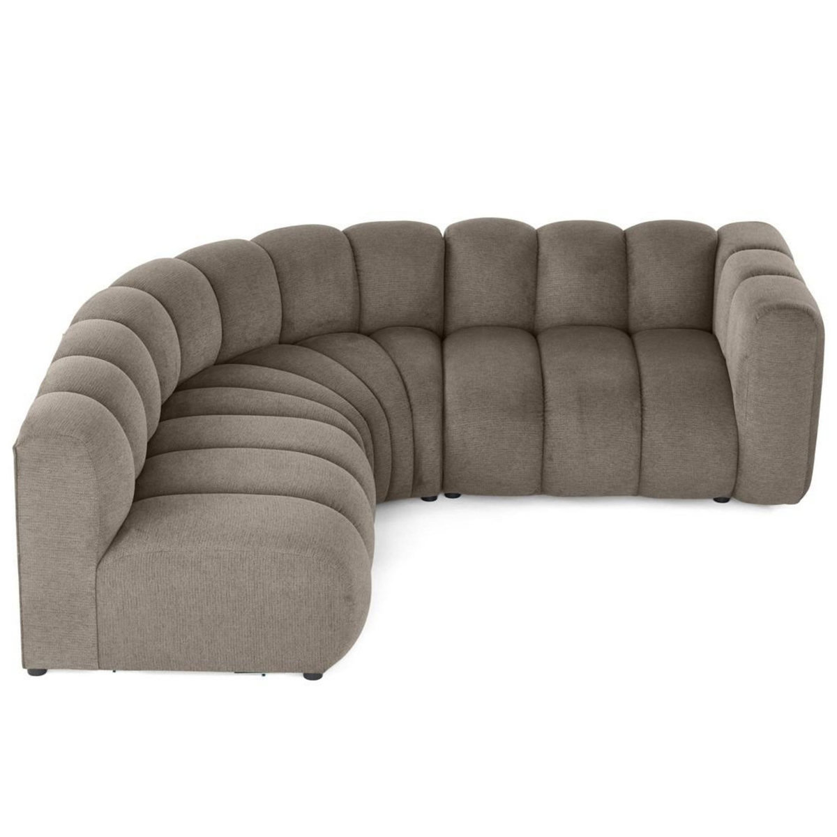 LISA DESIGN Debbie - canapé modulable d'angle gauche 4 places avec accoudoir en tissu texturé