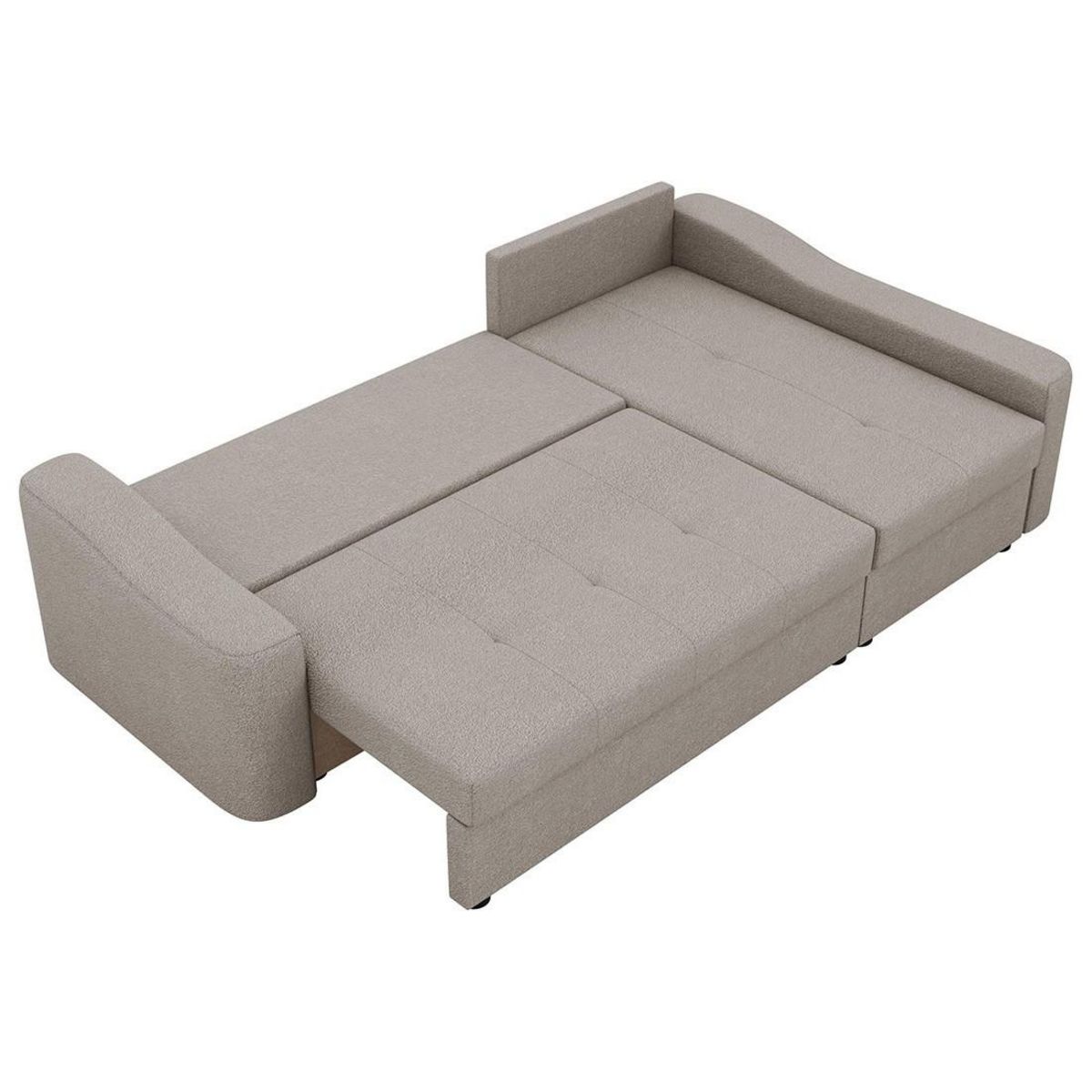 BEST MOBILIER Claudia - canapé d'angle droit 4 places convertible avec coffre en tissu texturé