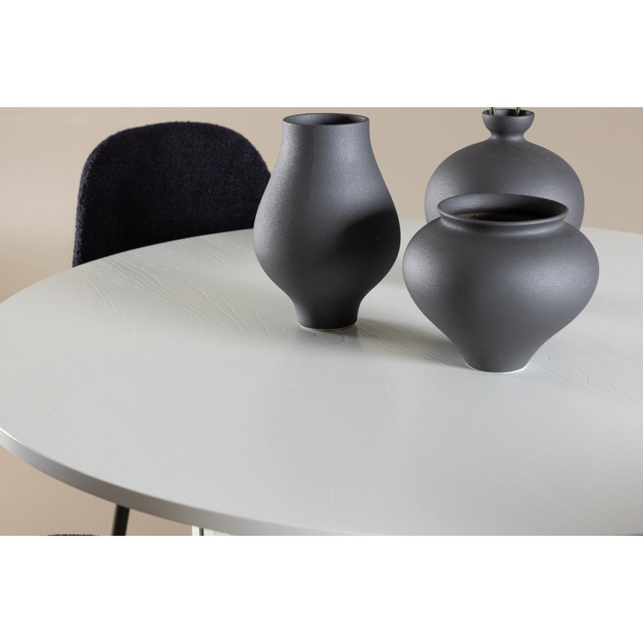 Voir la diapositive 6 : Paris Prix Ensemble table à manger & 4 chaises  haron & polar  110cm blanc & noir