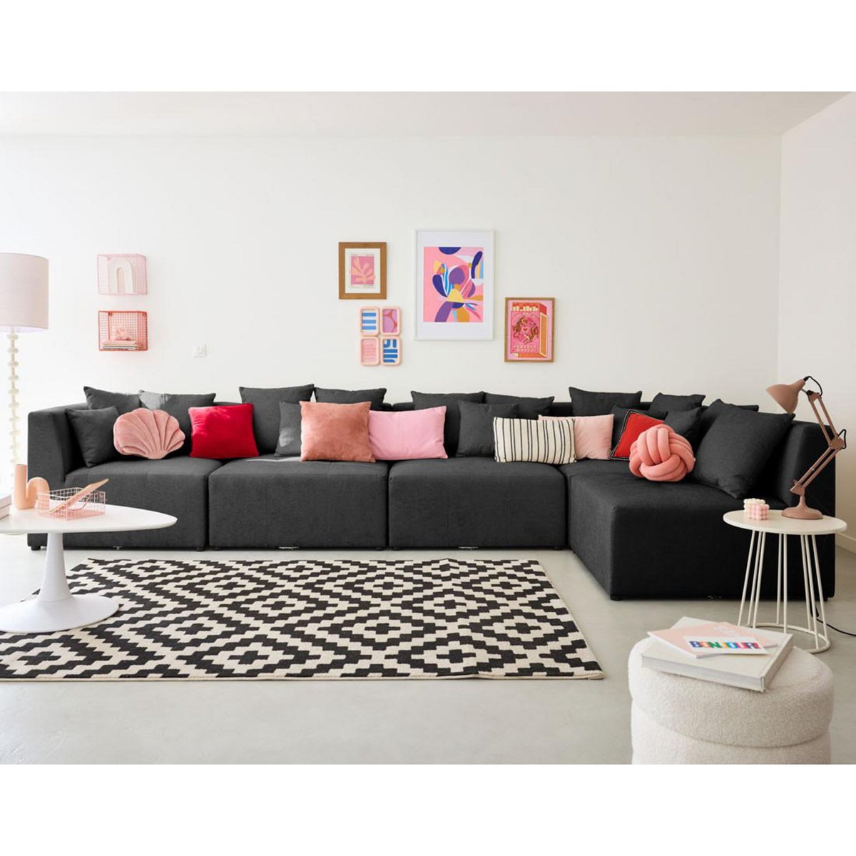 LISA DESIGN Amalfi - module d'assise sans accoudoirs - 1 place - en tissu