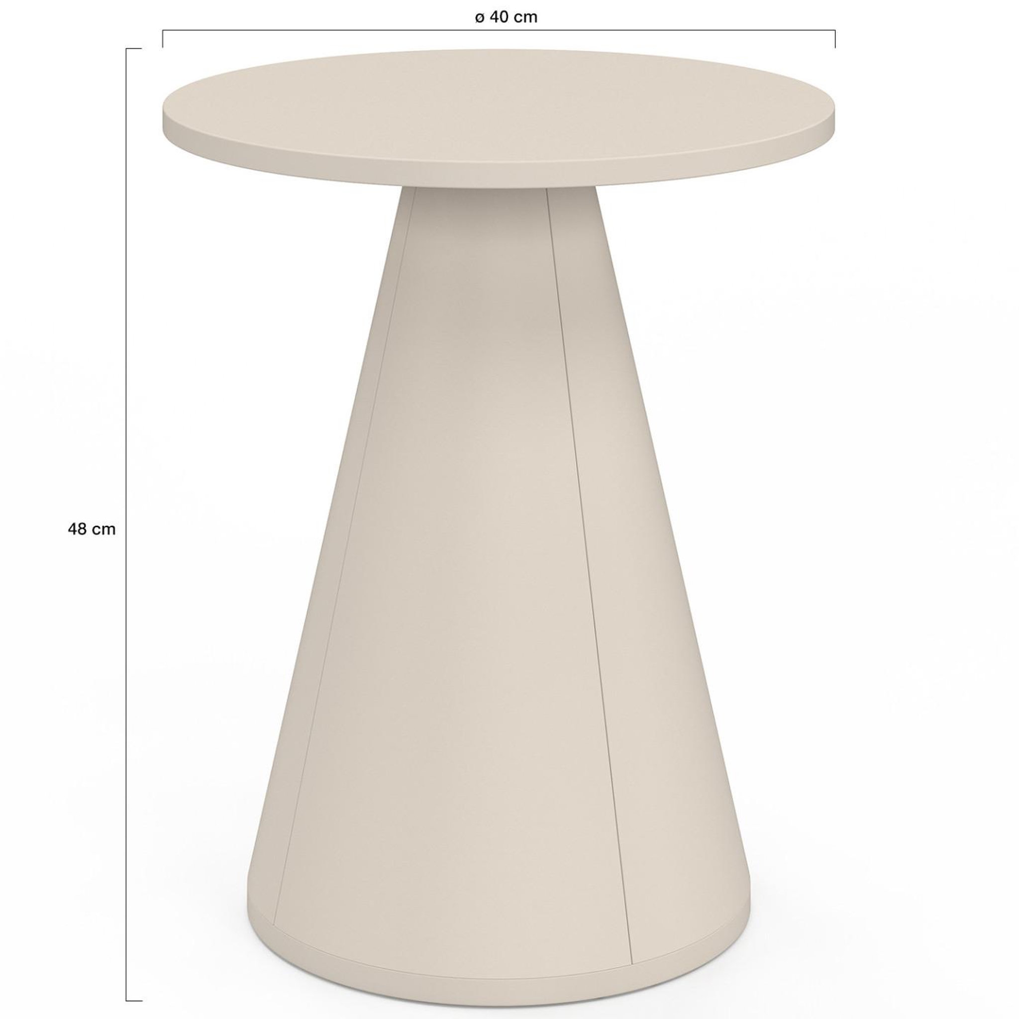 Voir la diapositive 5 : ID MARKET Lot de 2 tables d'appoint rondes, bouts de canapé, tables de chevet ELEONORE 40 cm métal beige