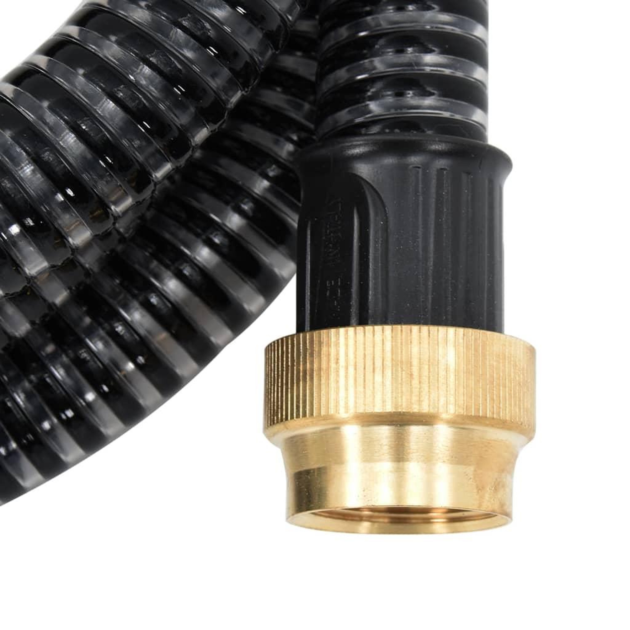 Voir la diapositive 2 : VIDAXL Tuyau d'aspiration avec raccords en laiton noir 1,1  25 m PVC