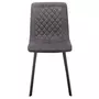 IDIMEX Lot de 4 chaises TREVISO avec revêtement en tissu et structure en métal noir, chaise de salle à manger coloris gris