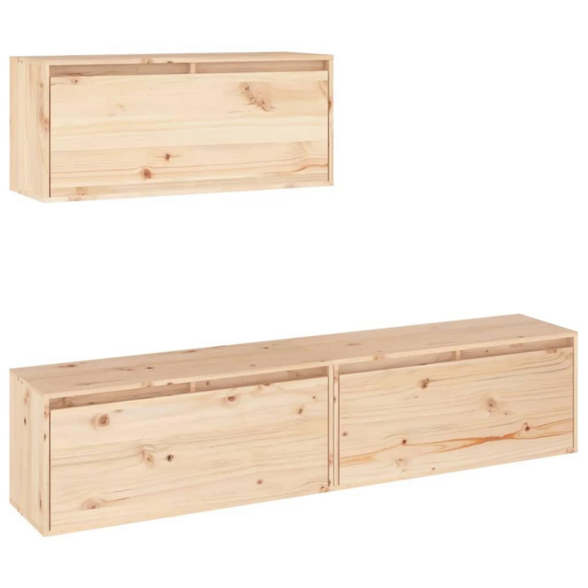 VIDAXL Meubles TV 3 pcs Bois massif de pin