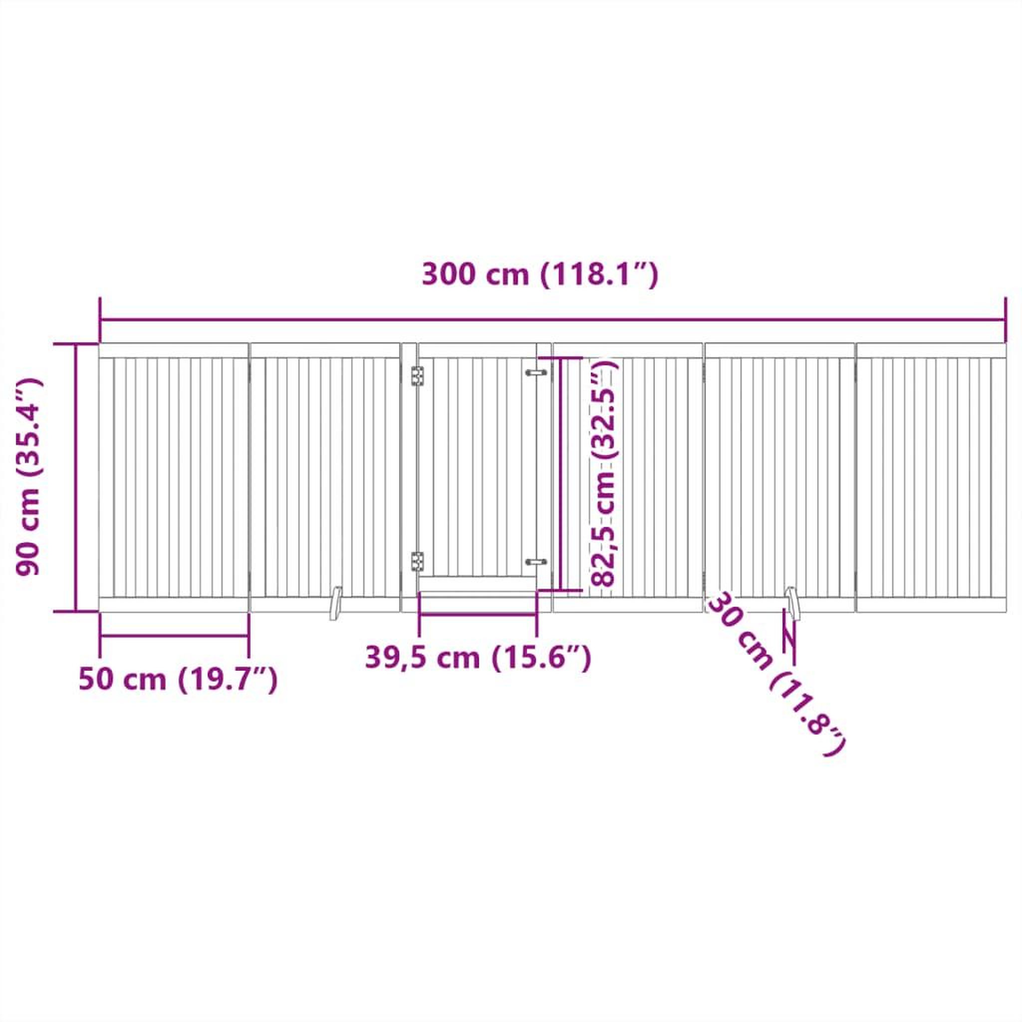 Voir la diapositive 6 : VIDAXL Barriere pour chiens et porte 6 panneaux blanc bois de peuplier