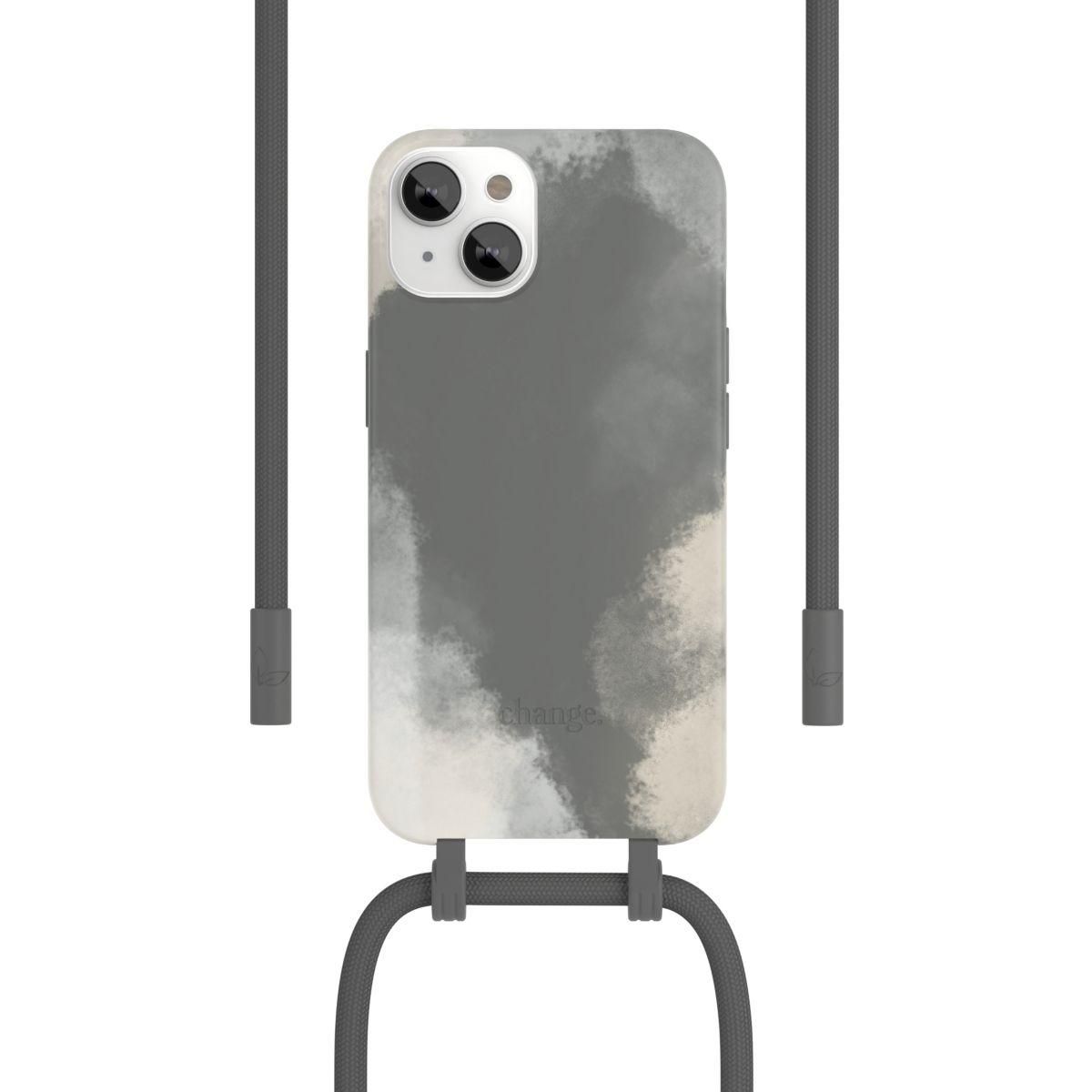 WOODCESSORIES Coque avec cordon iPhone 13 mini Tour de cou gris foncé
