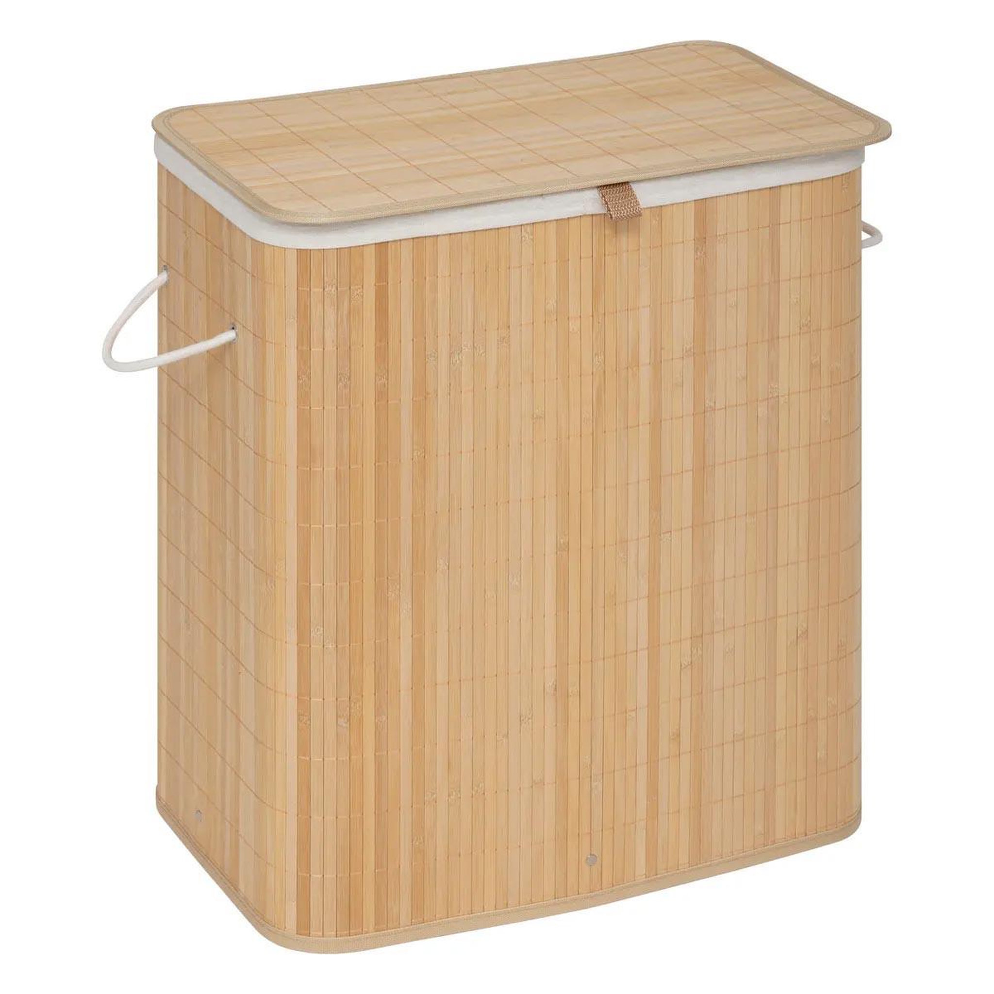 FIVE Panier à linge double  bambou  100l naturel