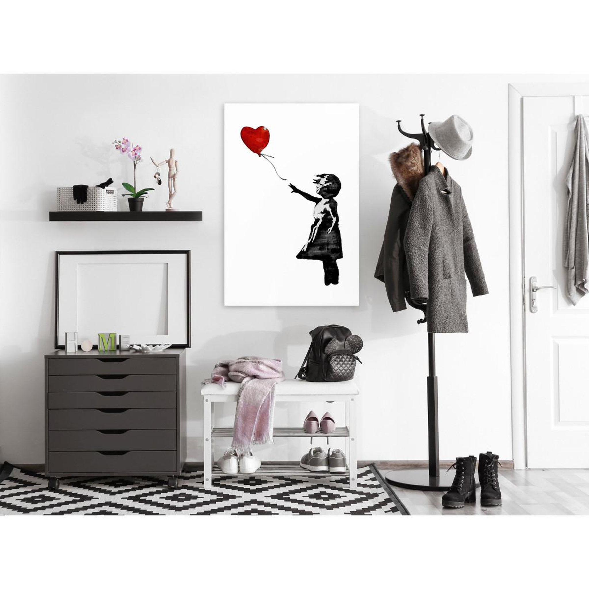 Voir la diapositive 2 : Paris Prix Tableau Imprimé  Banksy - Girl with Balloon
