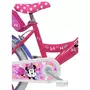 Disney Minnie Vélo 16  Fille Licence  Minnie  + Casque pour enfant de 105/120 cm avec stabilisateurs à molettes - 2 freins - Panier avant - Porte poupée arrière