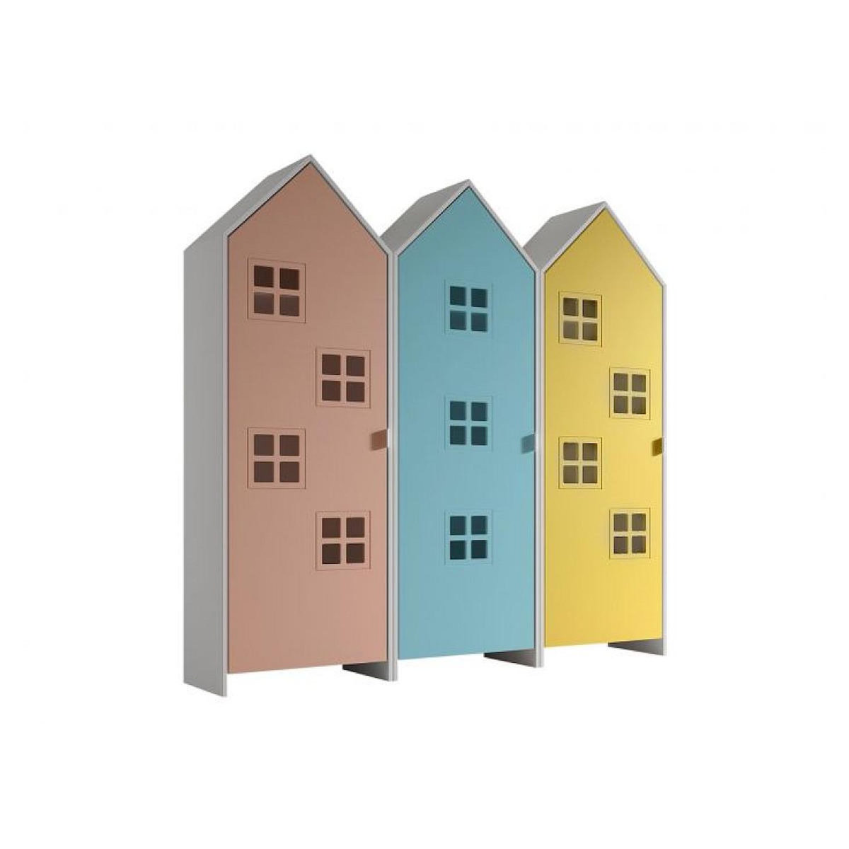 Vipack Combinaison D'armoires 3 Parties Casami Bruges rose bleu jaune