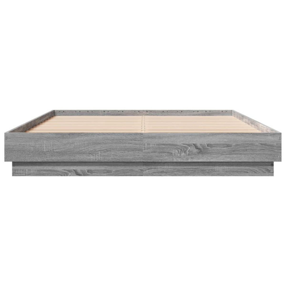 VIDAXL Cadre de lit sans matelas sonoma gris 160x200 cm