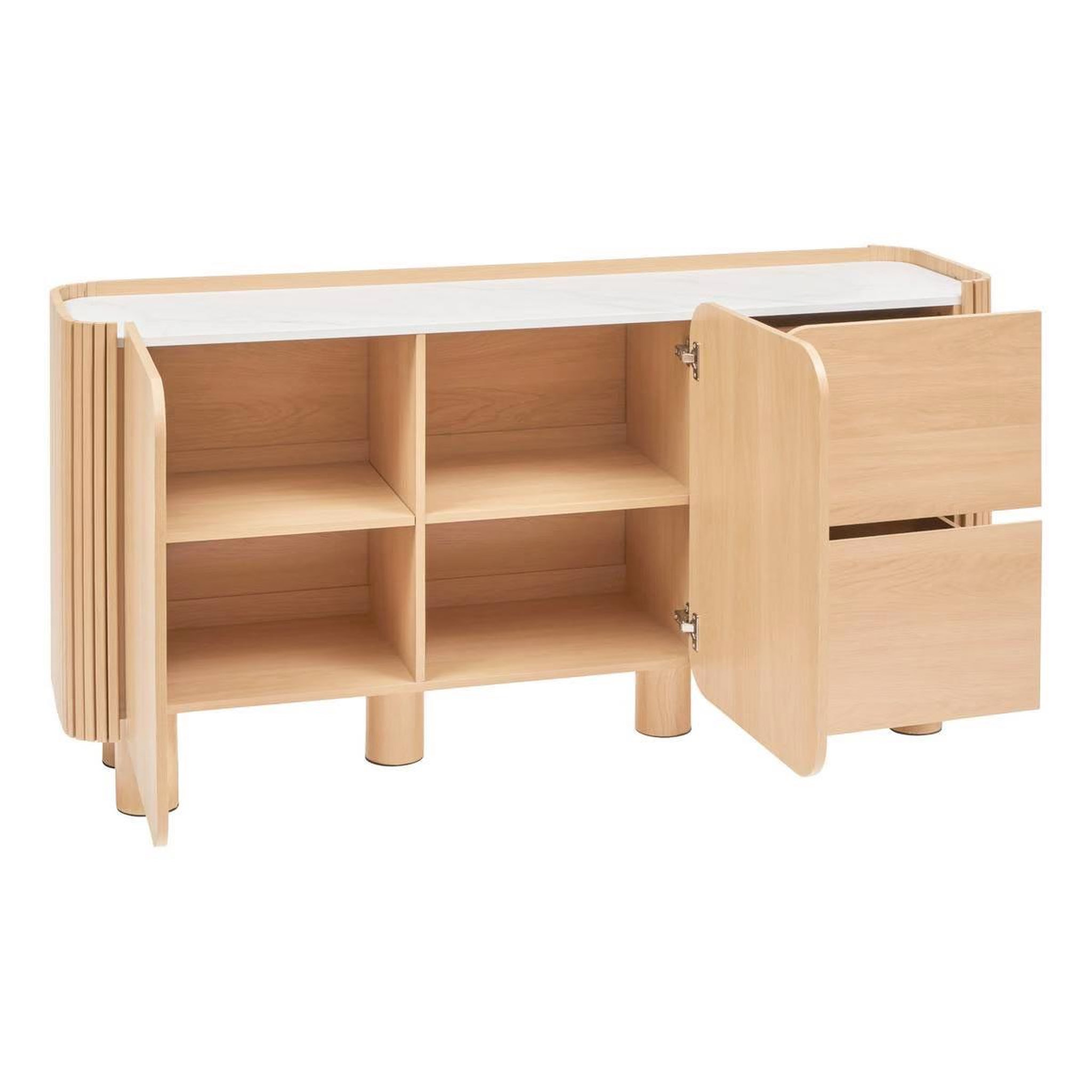 Voir la diapositive 2 : ATMOSPHERA Buffet 2 portes & 2 tiroirs  homelya  160cm naturel