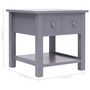Voir la diapositive 6 : VIDAXL Table d'appoint Gris 40x40x40 cm Bois de Paulownia