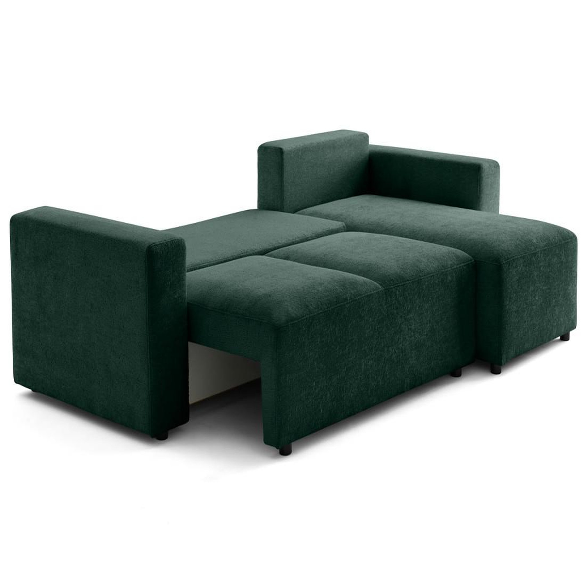 Voir la diapositive 6 : LISA DESIGN Livy - canapé d'angle réversible 4 places convertible avec coffre en velours texturé
