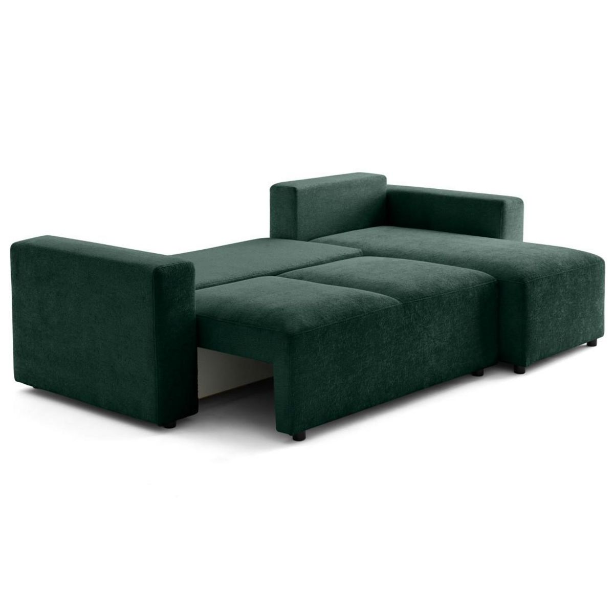 LISA DESIGN Livy - canapé d'angle réversible 4 places convertible avec coffre en velours texturé