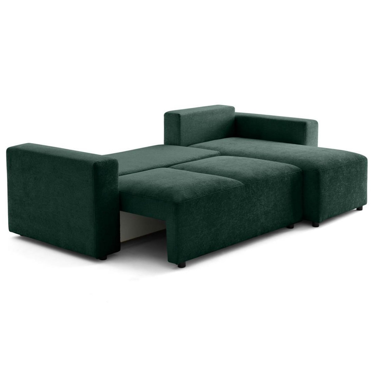 LISA DESIGN Livy - canapé d'angle réversible 4 places convertible avec coffre en velours texturé