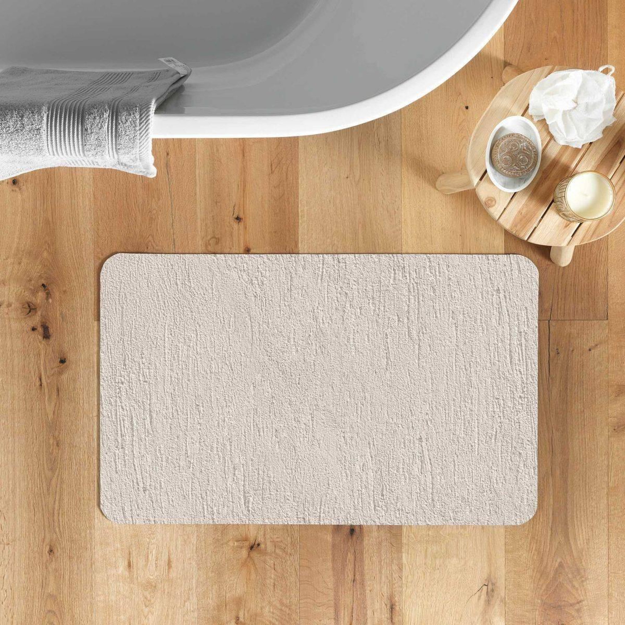 Voir la diapositive 5 : Douceur d'Intérieur Tapis de bain ultra-absorbant  stan  50x80cm naturel