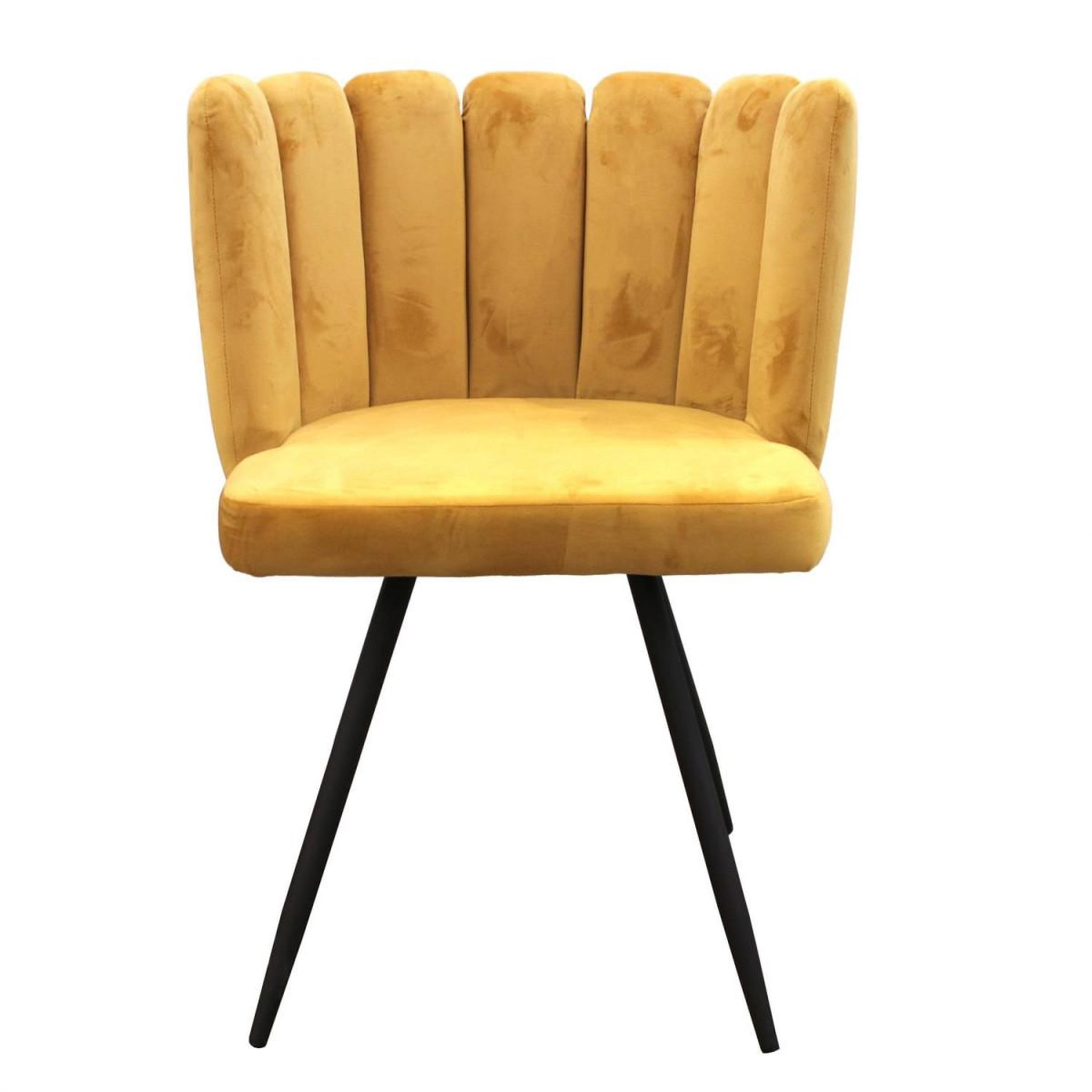 Voir la diapositive 3 : The Home Deco Factory Lot de 2 chaises velours  ariel  79cm jaune