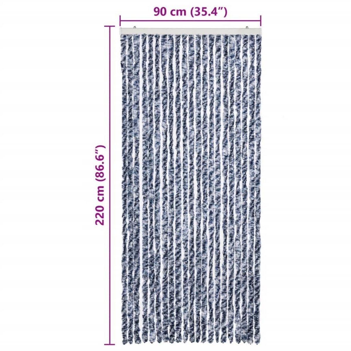 VIDAXL Moustiquaire Bleu blanc et argente 90x220 cm Chenille