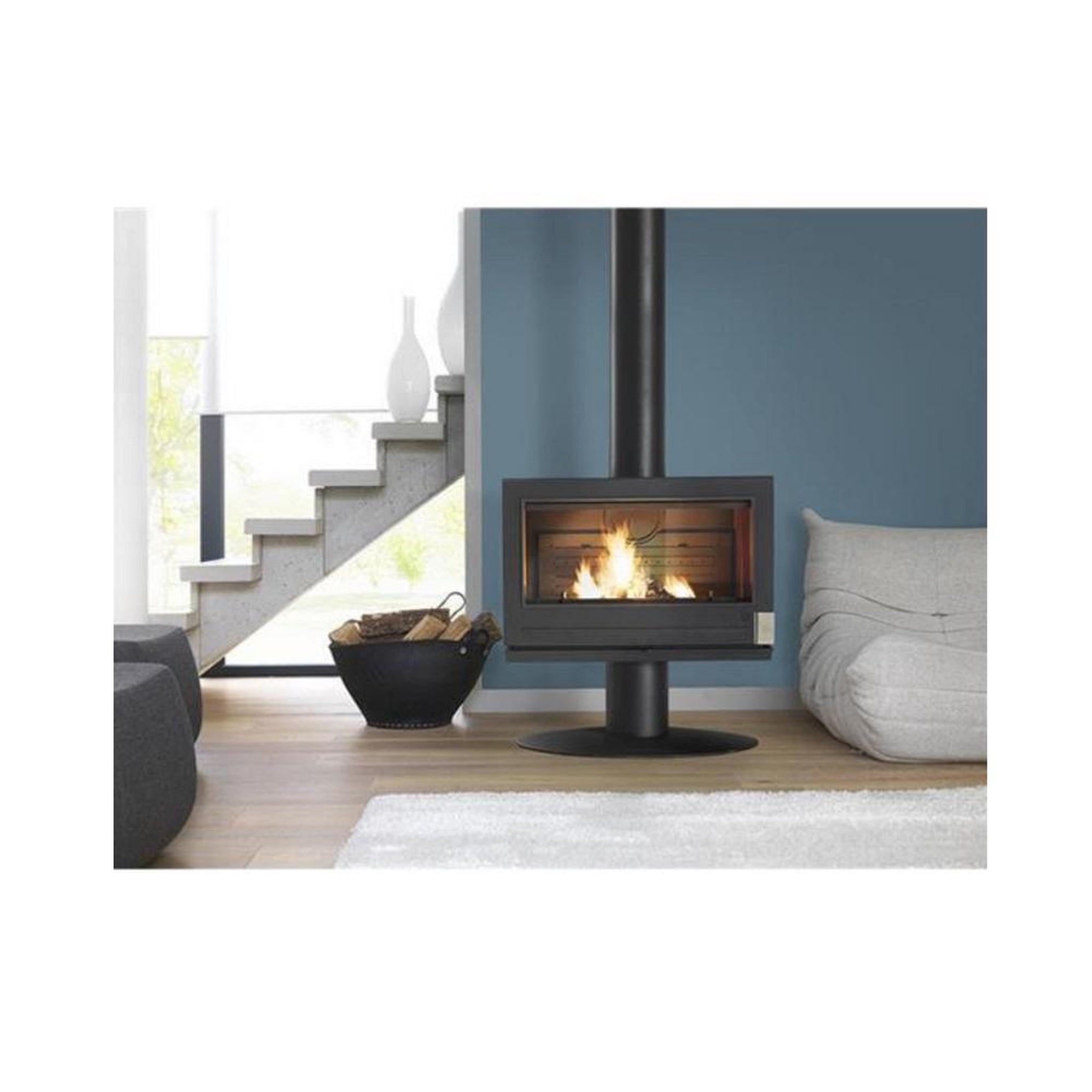 Voir la diapositive 3 : Invicta Poêle à bois fonte 12kw anthracite - 9127-44