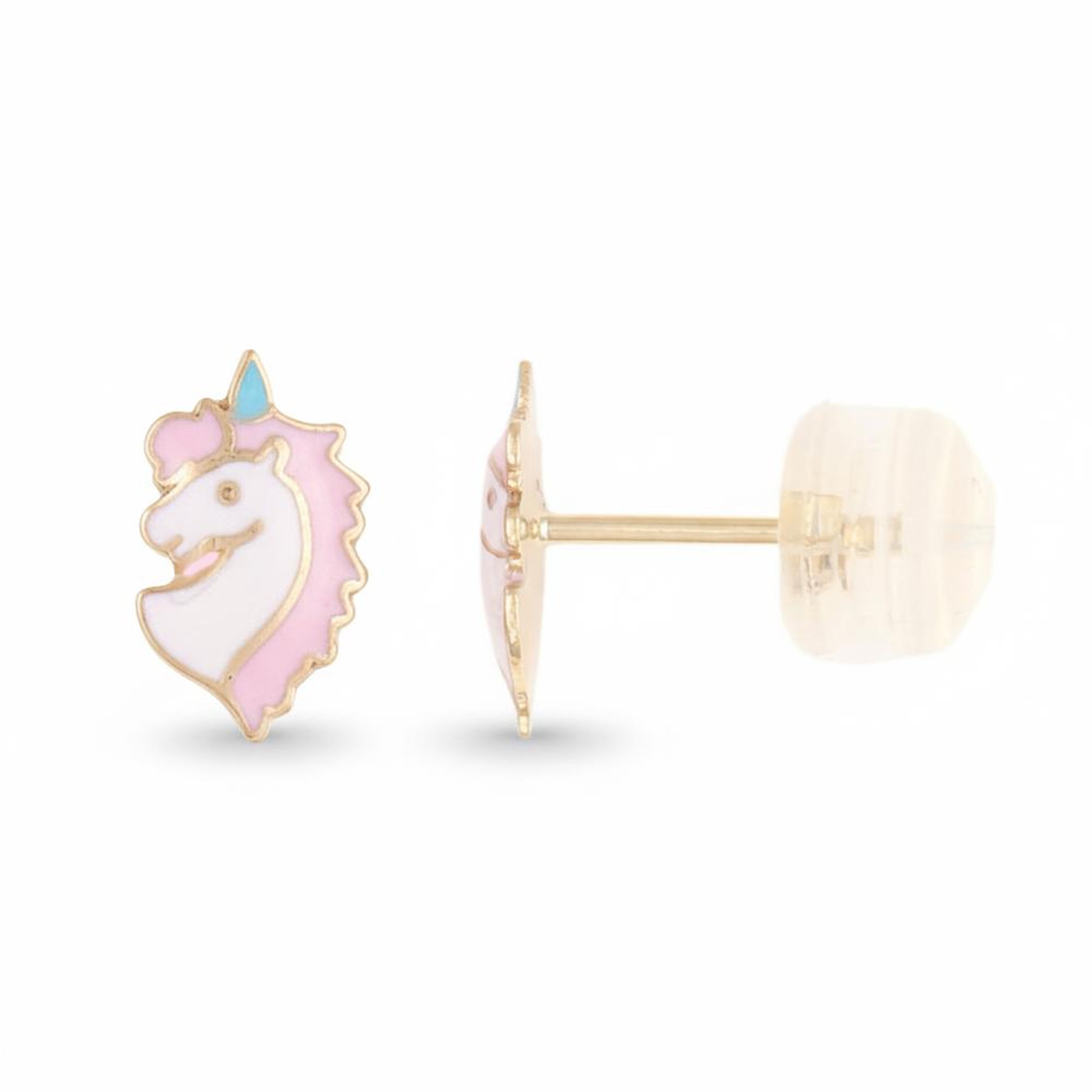 Voir la diapositive 1 : L'ATELIER D'AZUR Boucles d'Oreilles Licornes Laquées - Or Jaune - Enfant