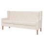Voir la diapositive 2 : VIDAXL Ensemble de canapes 2 pcs tissu blanc creme