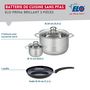 Voir la diapositive 2 : ELO Ensemble de 1 Poêle de cuisson 24 cm et 2 faitouts 12 et 24 cm Elo Prima Brillant