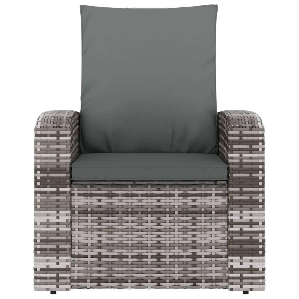 VIDAXL Fauteuil inclinable de jardin avec coussins gris resine tressee