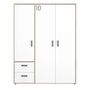 Voir la diapositive 2 : Armoire 3 portes 2 tiroirs  L155xH200xP60cm ALLAN