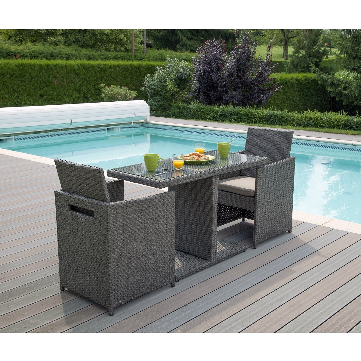 JARDILINE Salon de jardin 2 personnes SUMBA